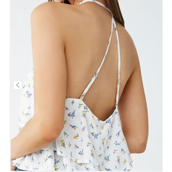 Forever 21 NWT Layer Floral Cami Top Cottagecore Razor Back Fairycore Size M - Picture 3 of 16
